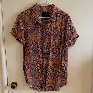 Wildfang Geometric coral and blue Shirt
